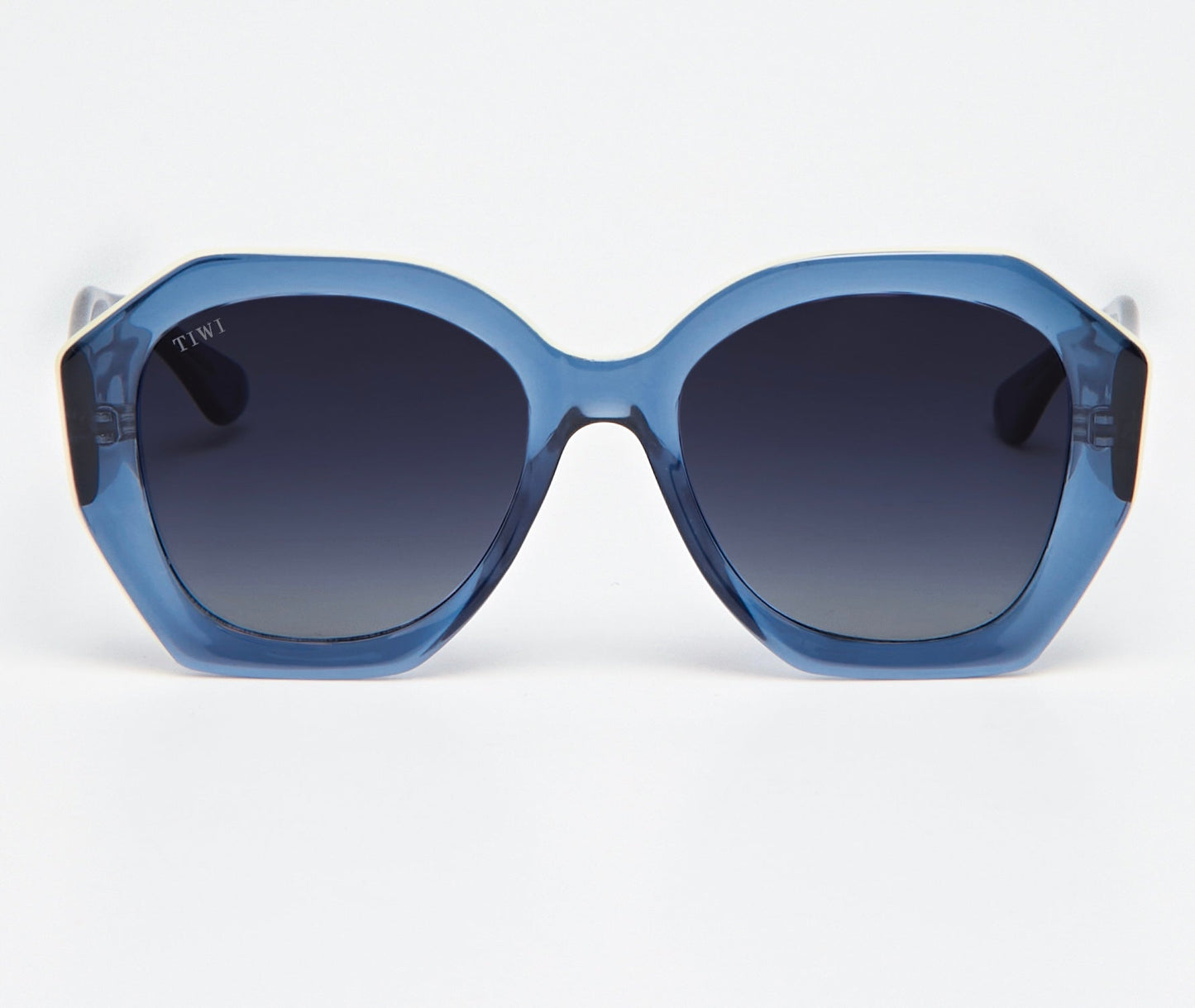 VEGA Sunglasses Available in more colors Shiny Blue/Beige Top line with Brown Gradient Lenses