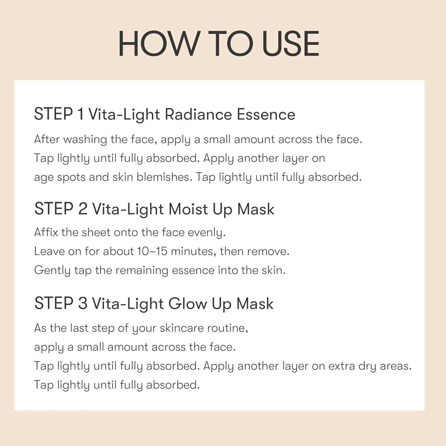VITA-LIGHT ALL IN ONE 3STEP MASK