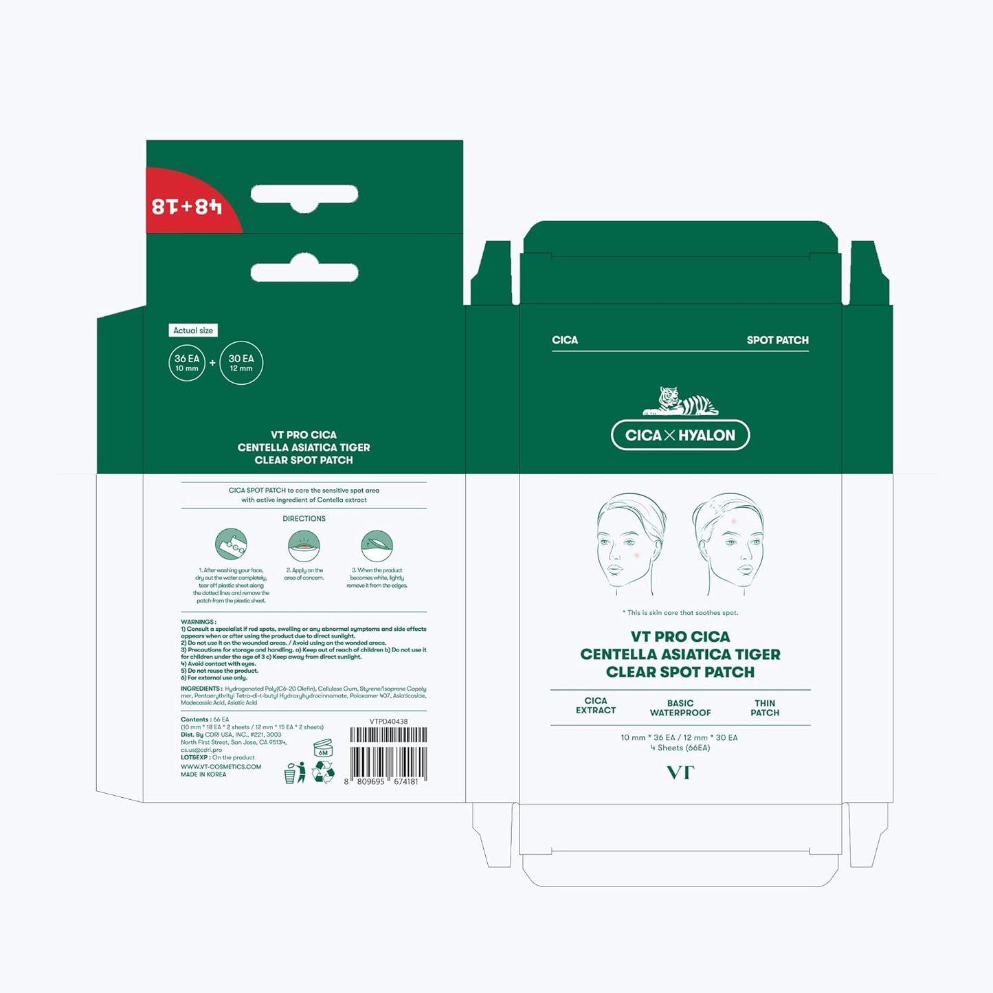 Pro Cica Centella Asiatica Tiger Clear Spot Patch 4pcs