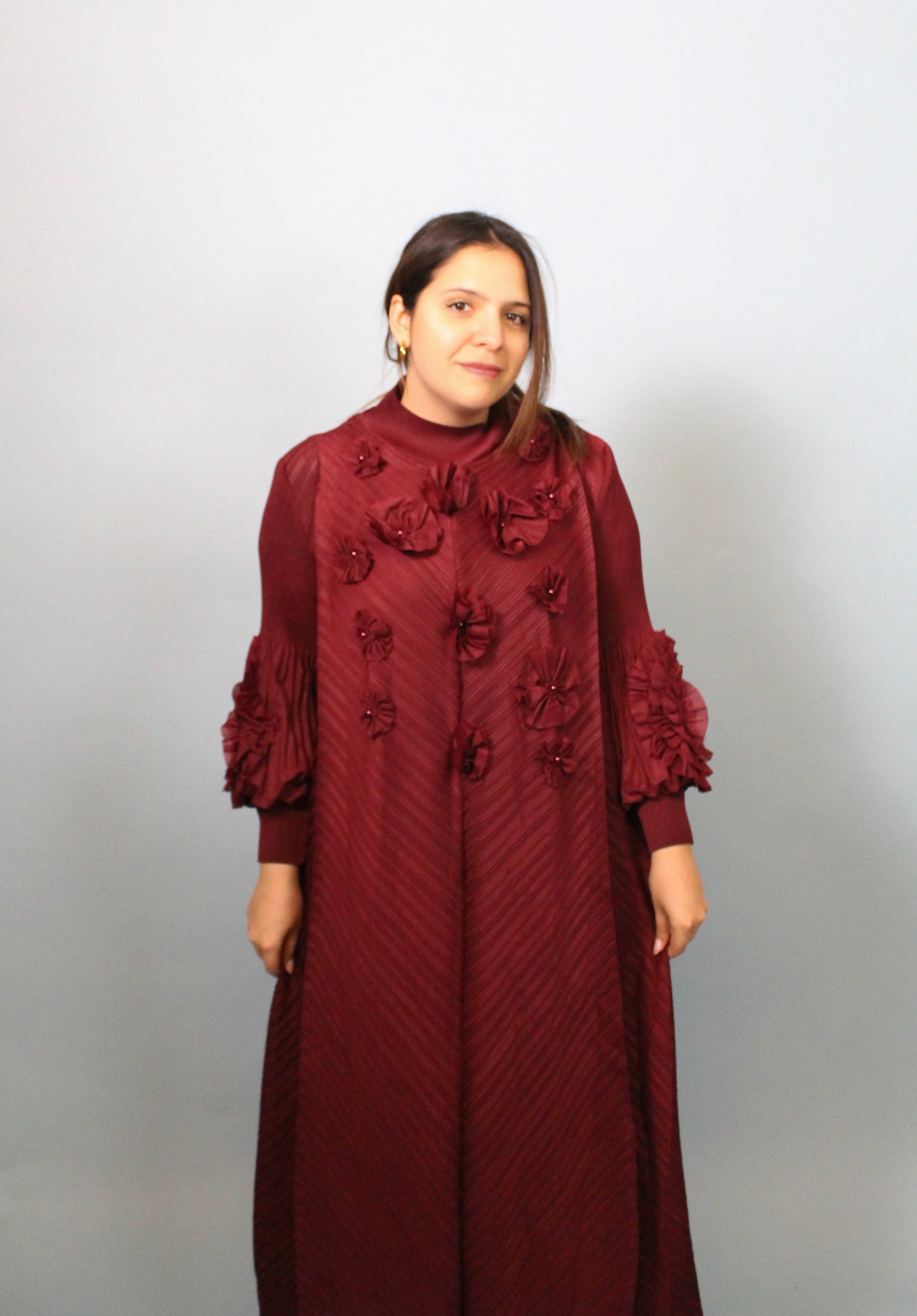 Flower Transversal Pleat Dress