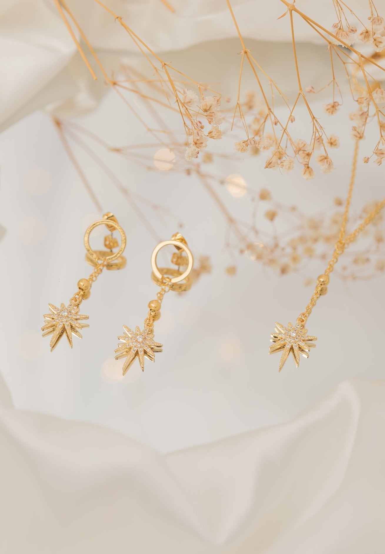 Star Compass Necklace & Earrings Set