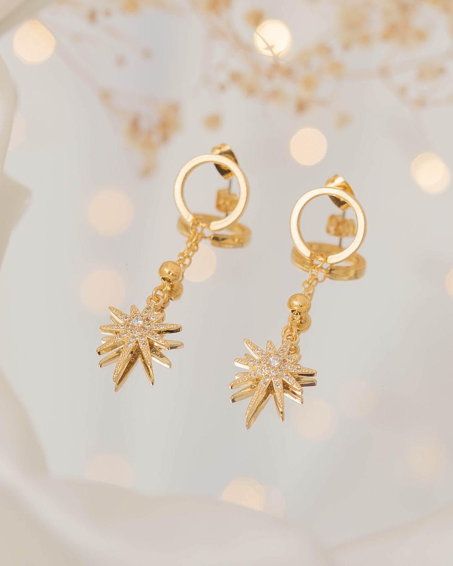 Star Compass Necklace & Earrings Set