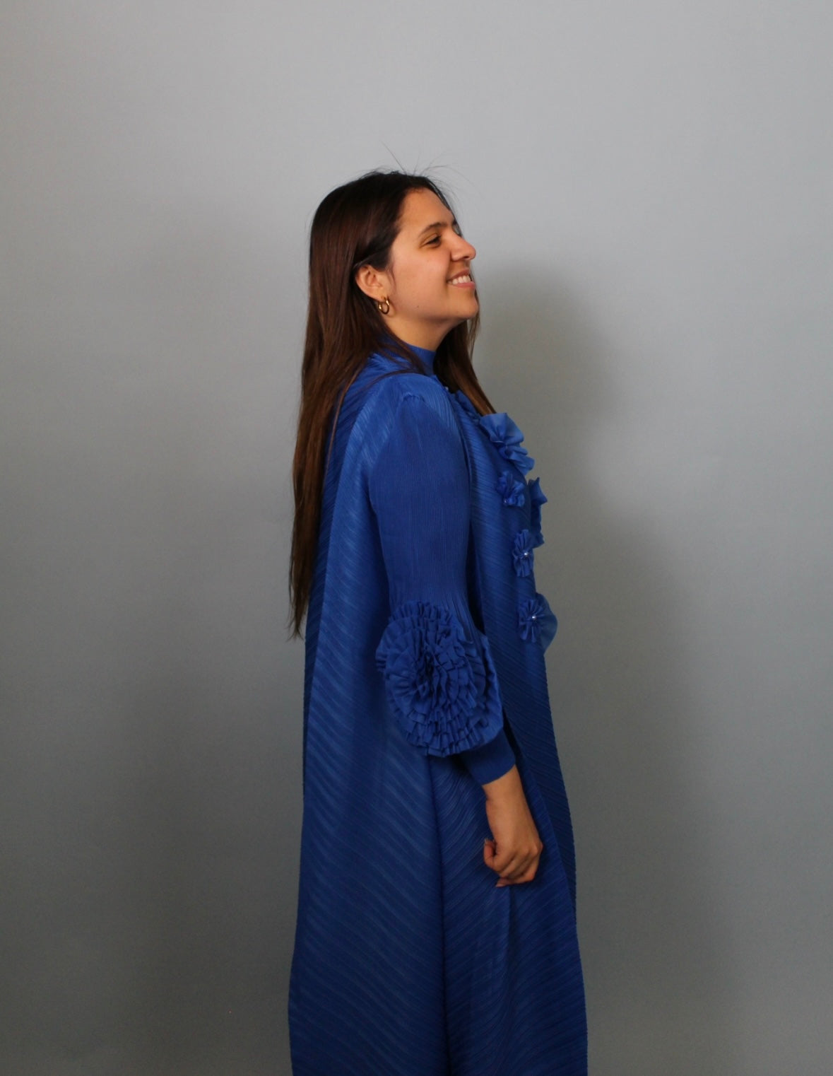 Flower Transversal Pleat Dress