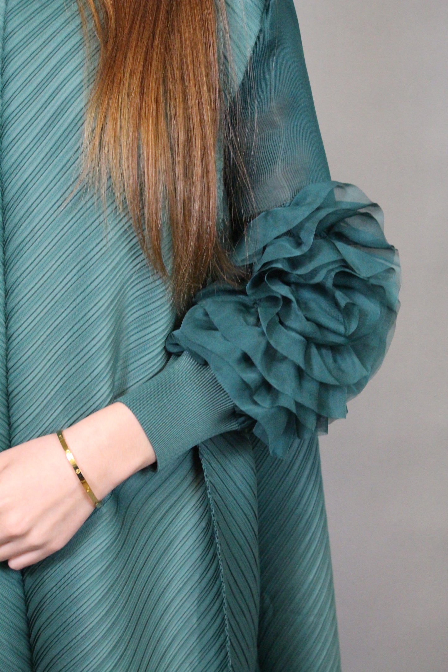 Pleated Flower Short  Dress