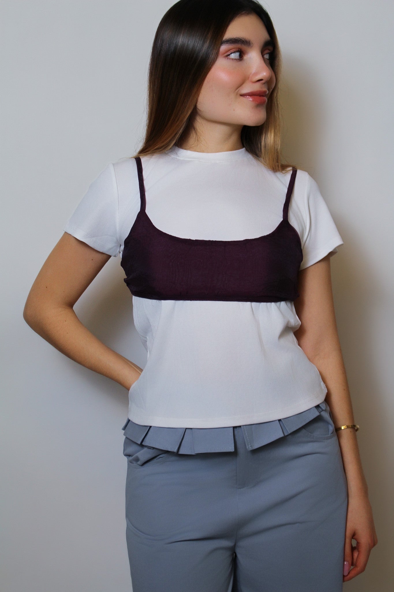 Camisa estampada de manga larga de algodón