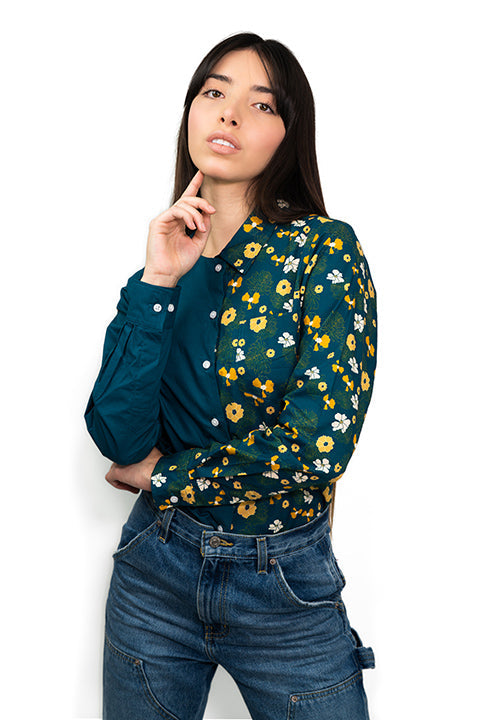 Camisa de algodón con estampado irregular