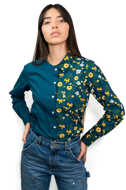 Camisa de algodón con estampado irregular
