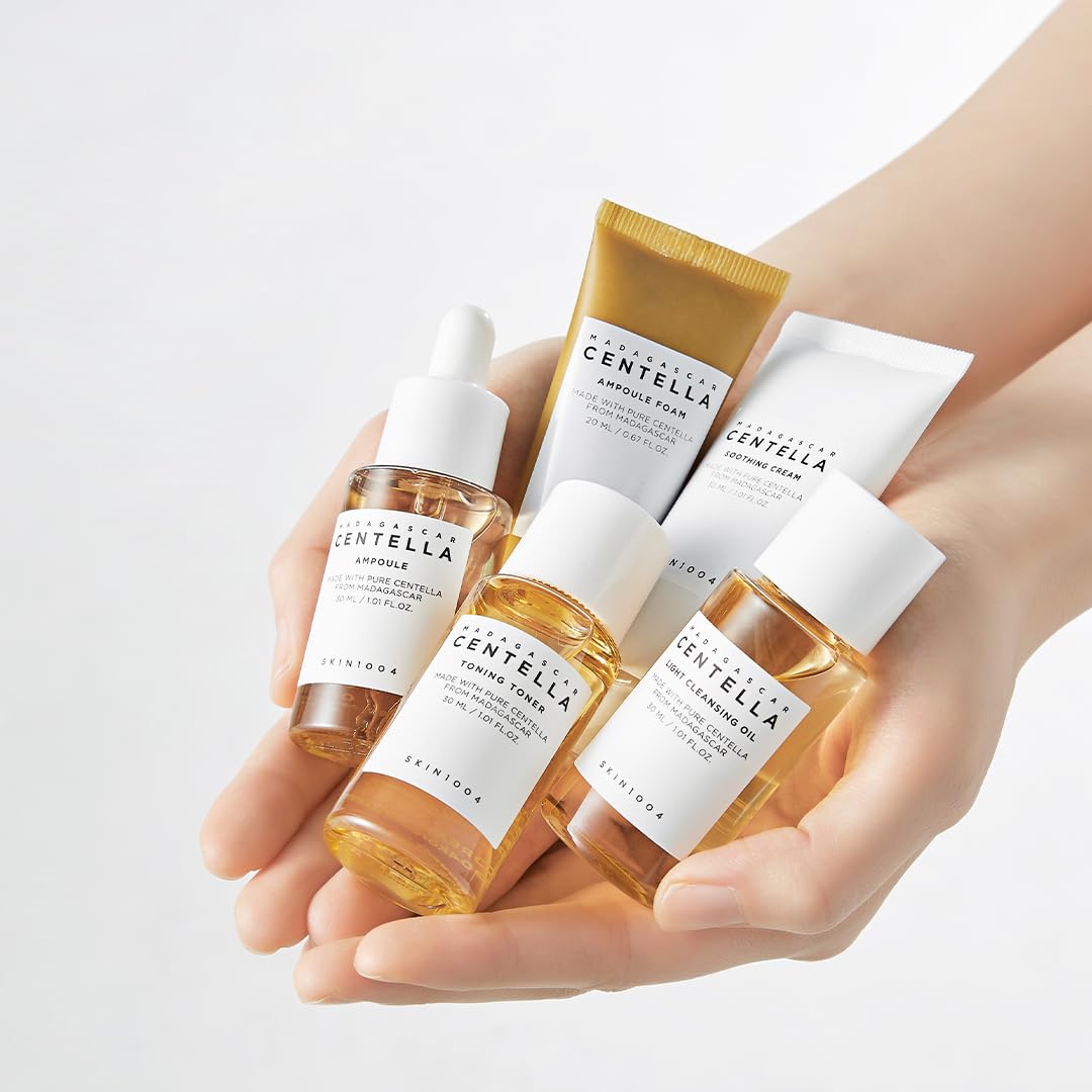 MADAGASCAR CENTELLA TRAVEL KIT (CLEANSING OIL 30ML+FOAM 20ML+TONER 30ML+AMPOULE 30ML+CREAM 30ML) (US)