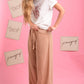 WIDE LEG PANTS WITH BELT AND FRONT POCKETS