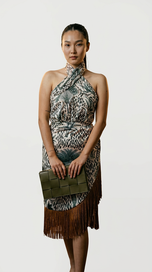 Palma Fringe Halter Neck Dress