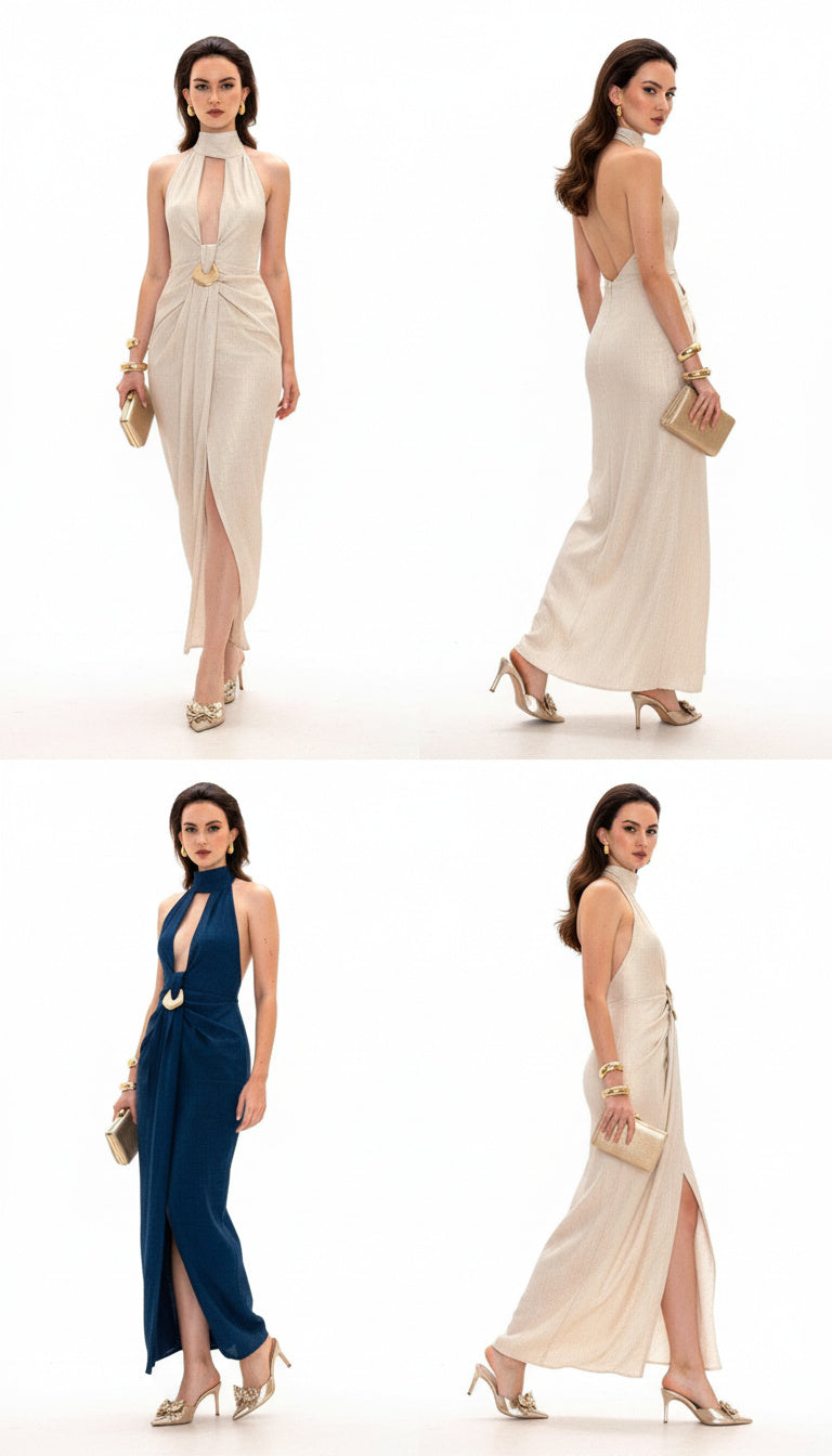 DABADI DRESS (2 COLORS, GOLD OR BLUE)