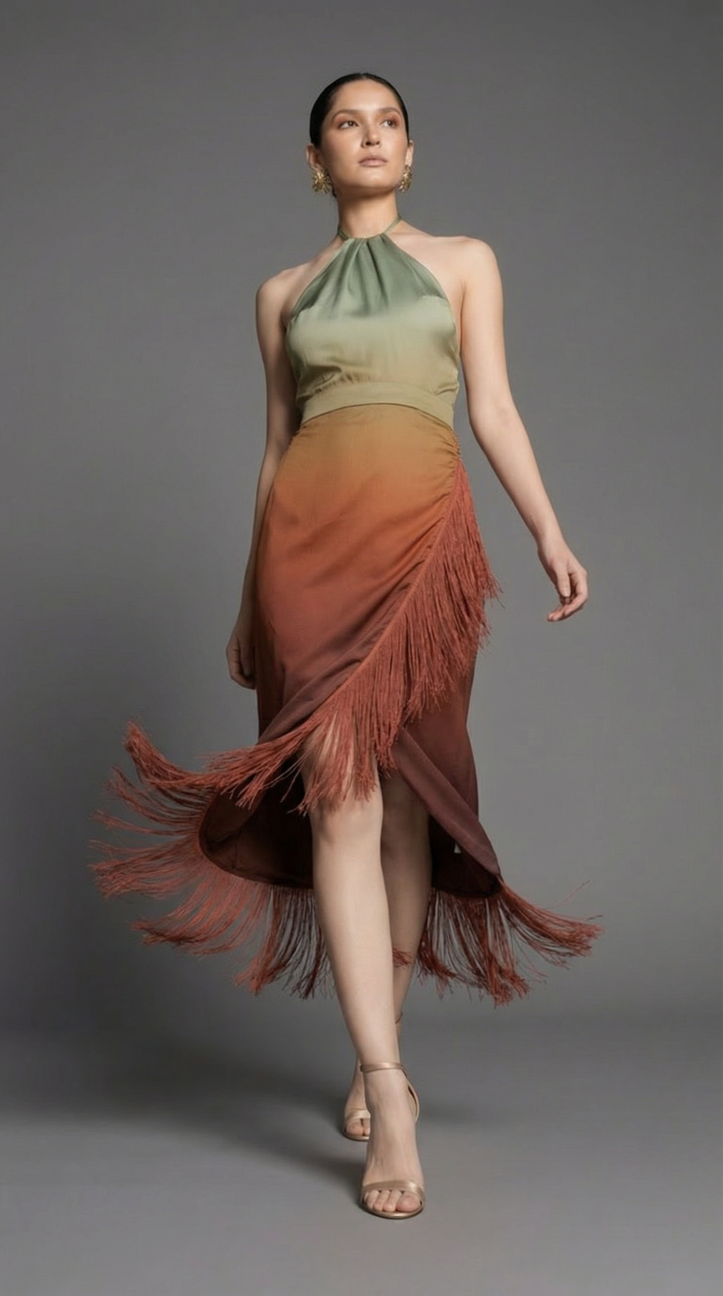 VESTIDO DE SEDA TROPICAL