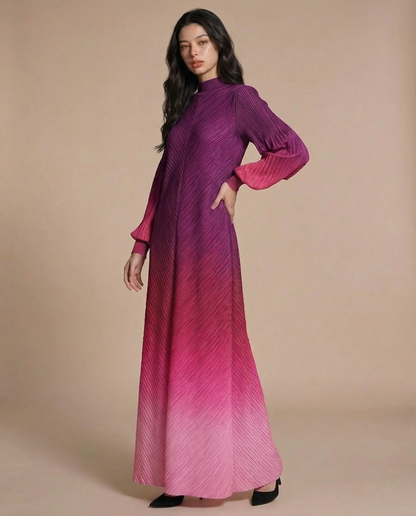 Ombre Pleated Dress Pink