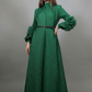 Long Sleeve Transversal Pleat Dress