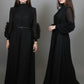 Long Sleeve Transversal Pleat Dress