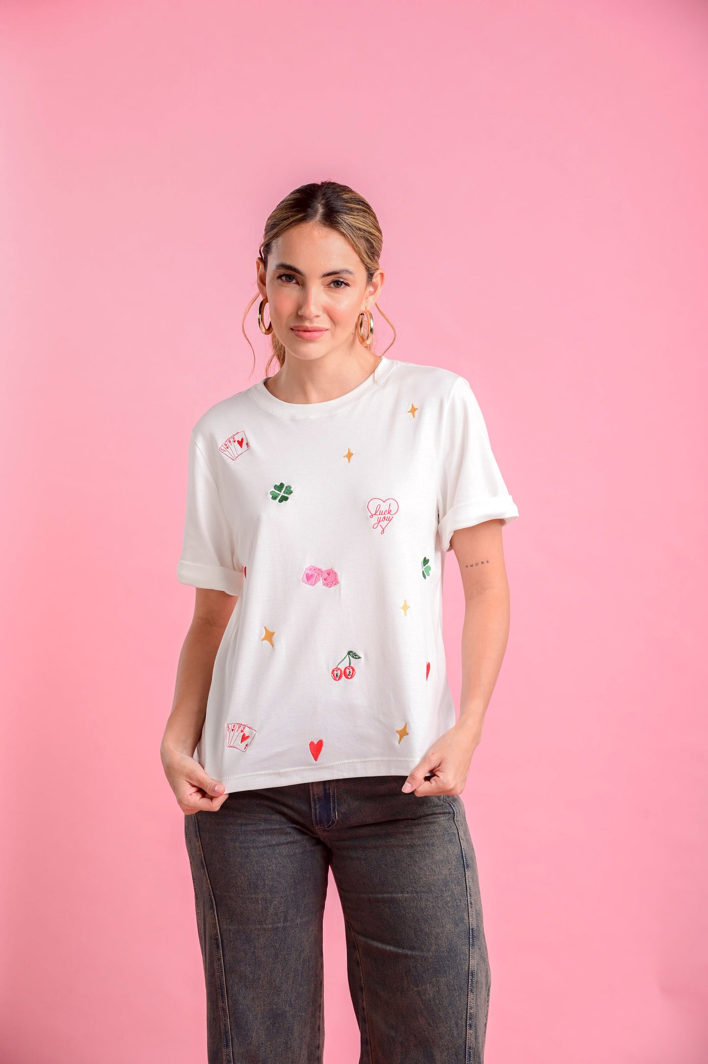 LUCKY ROUND NECK SHORT-SLEEVE T-SHIRT
