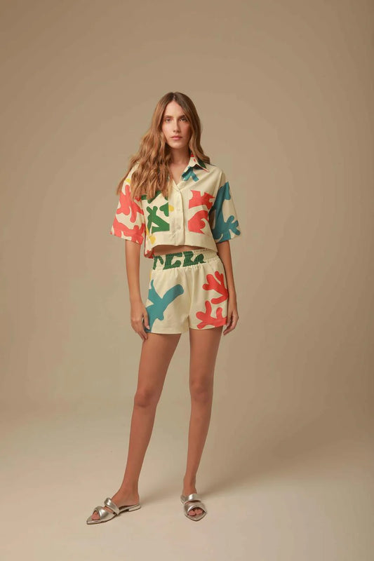 Tulum Shirt - Coral Prints