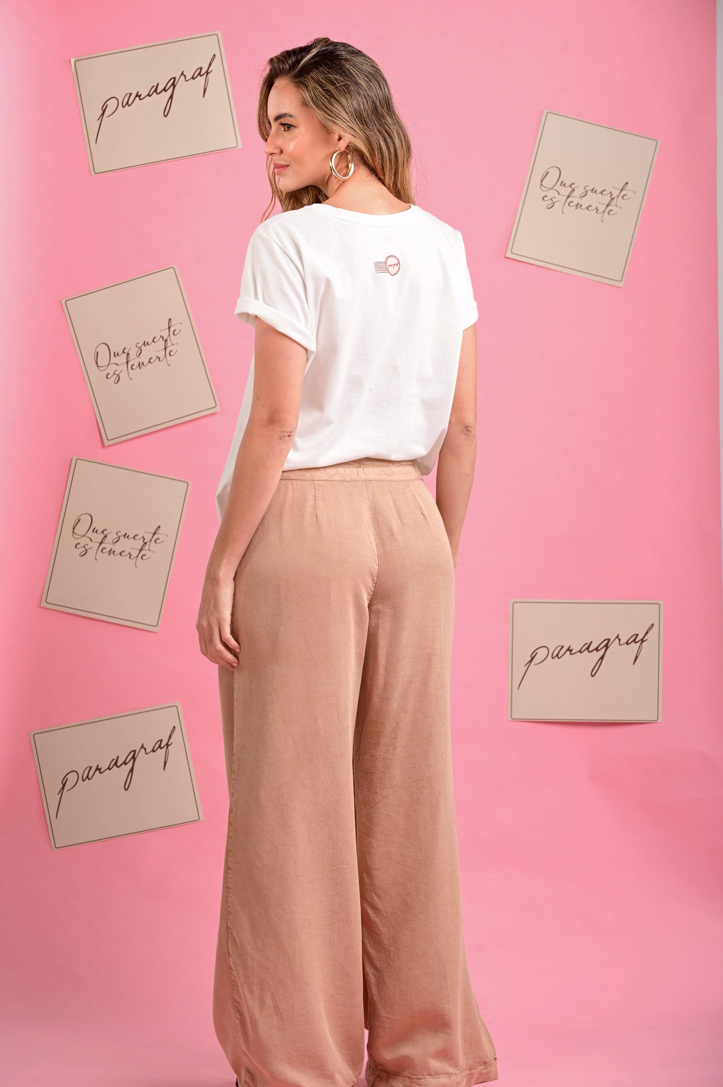 WIDE LEG PANTS WITH BELT AND FRONT POCKETS