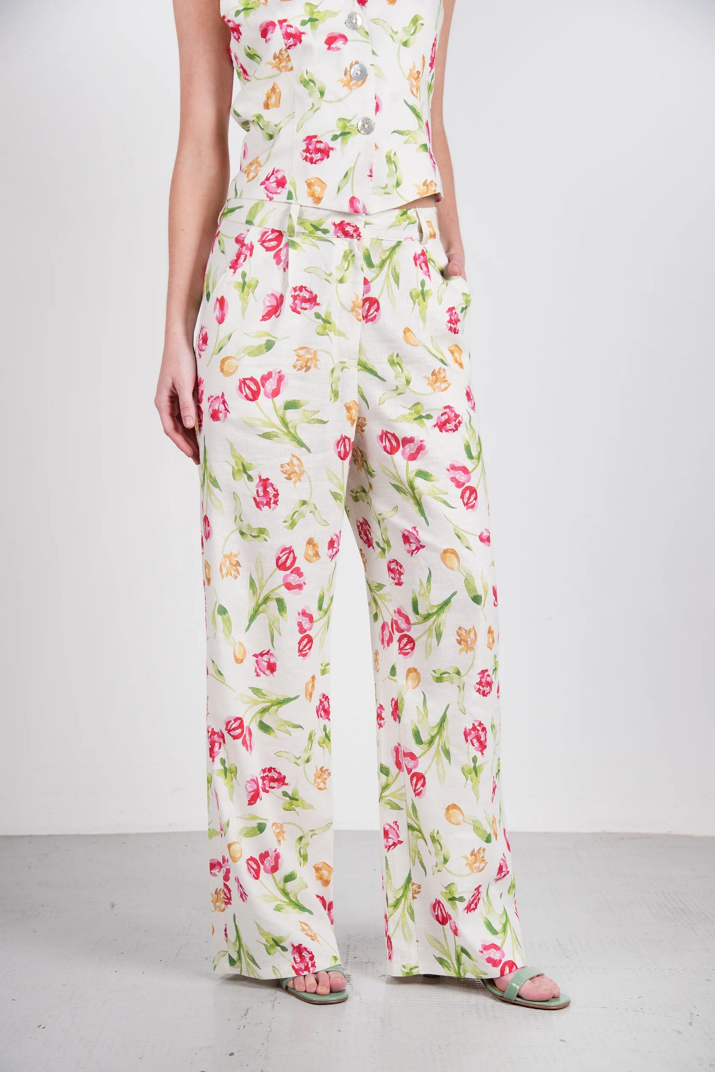 Manu Linen Pant - Floral Mix