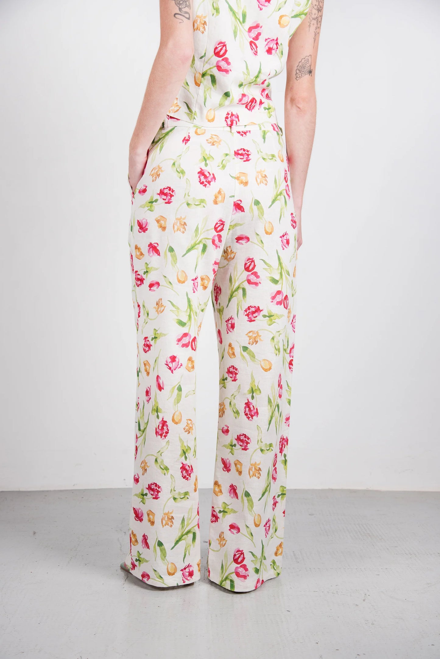 Manu Linen Pant - Floral Mix