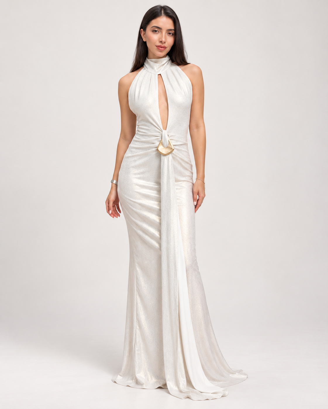 LYCRA DABADI DRESS OFF GOLD