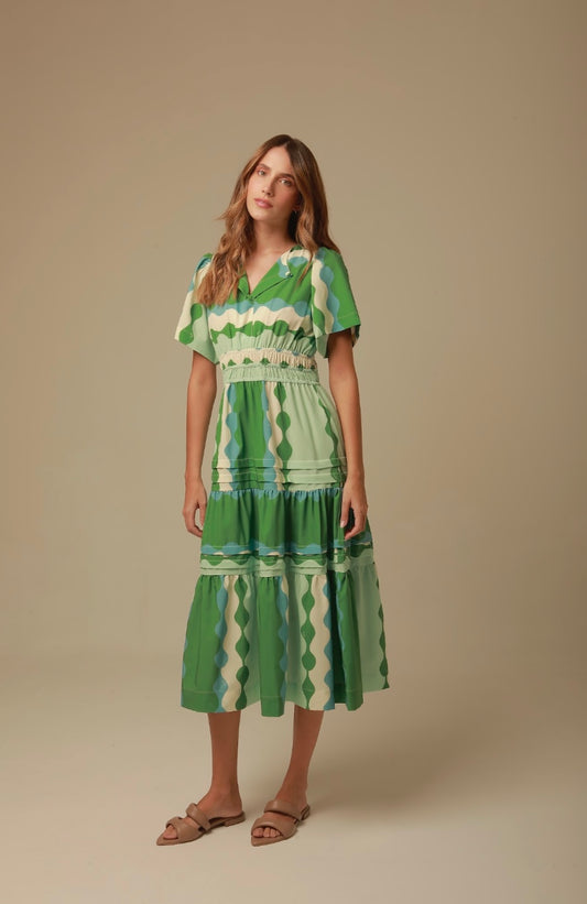 TERESA DRESS (Green Print)