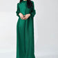 Long Sleeve Transversal Pleat Dress