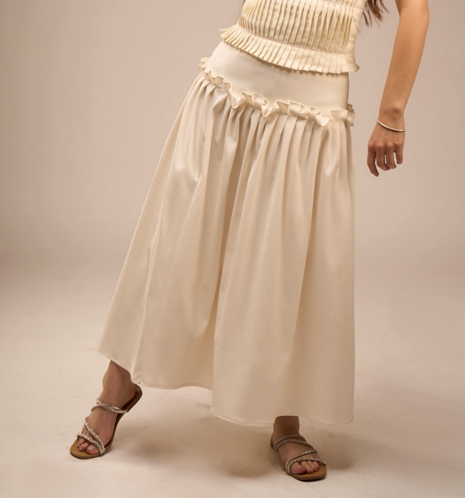 Pleated Midi Skirt