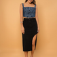 Midi Cut -Out Skirt Black