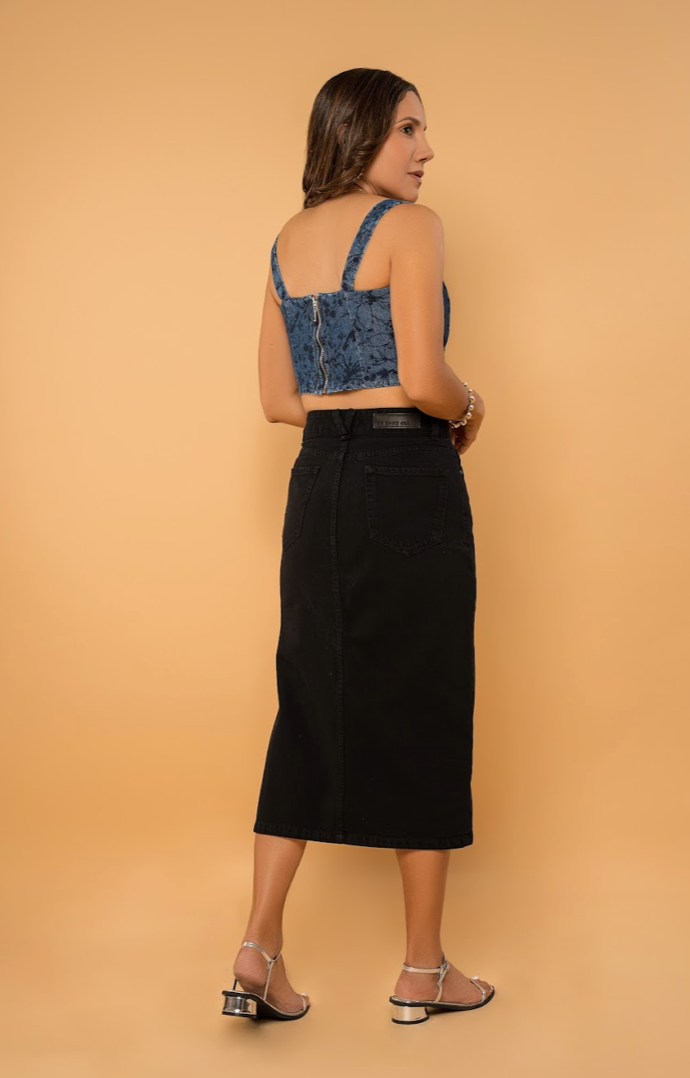 Midi Cut -Out Skirt Black