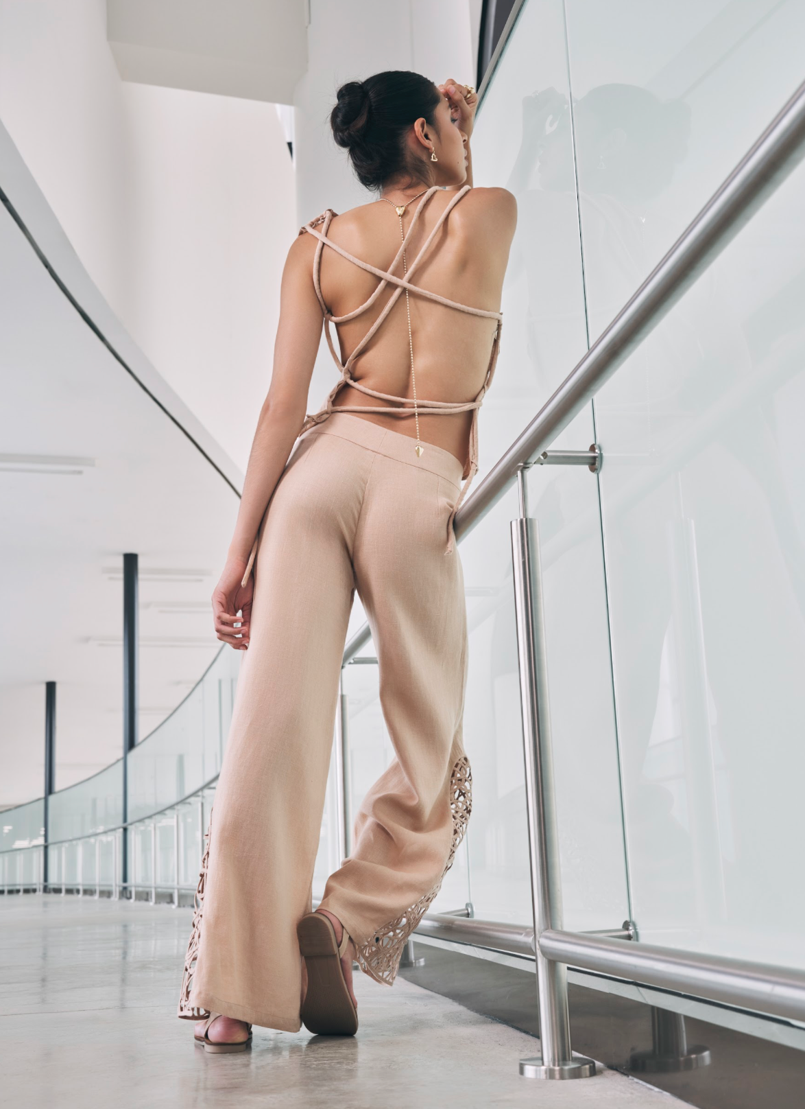 Backless Blouse with Strap