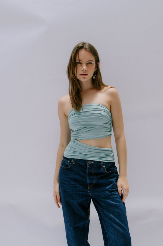 SHELL TUBE TOP - AQUA